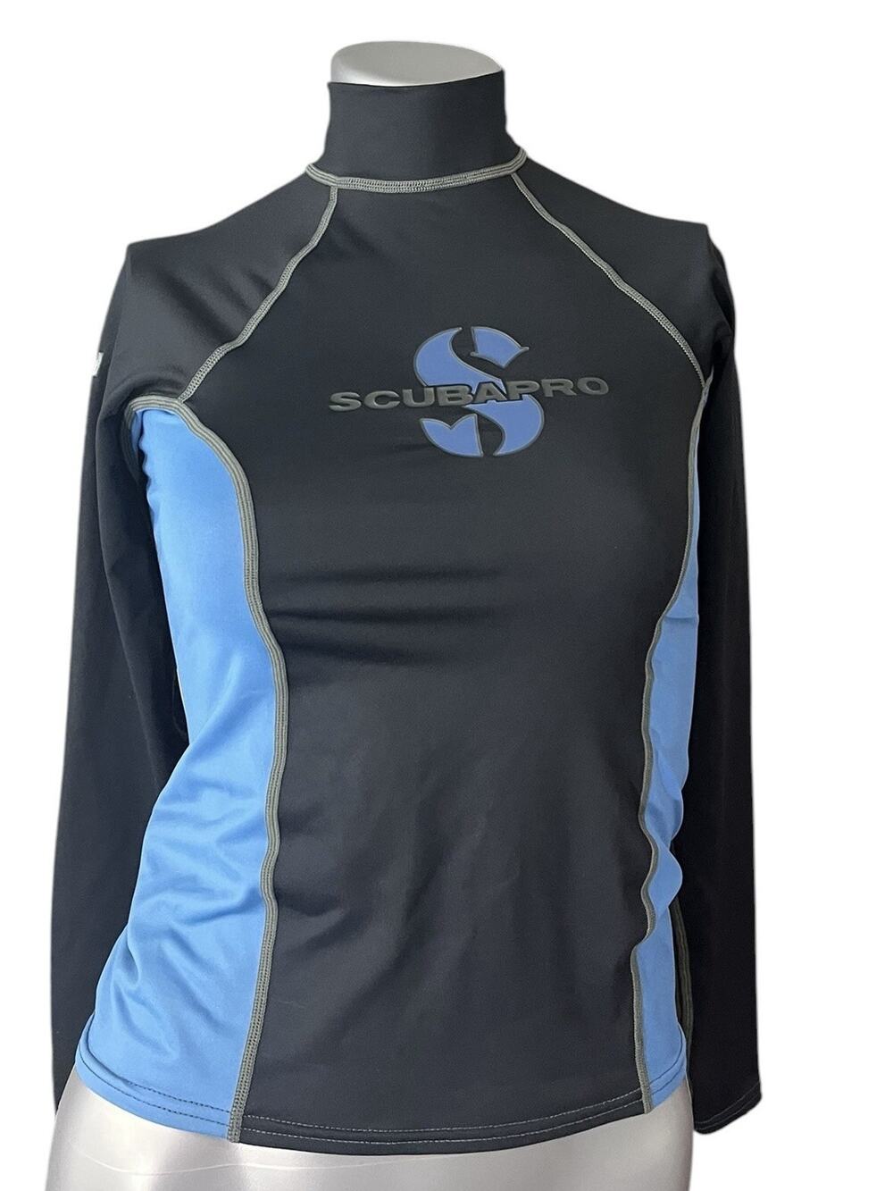ScubaPro T-Flex Long Sleeve Rashguard Women Blue Black Medium Long Sleeve